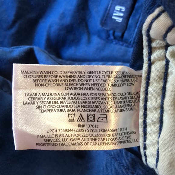 GAP Size Large Pull-On Short Cotton/Spandex Classic Blue Elastic & Tie $49 NEW - Picture 8 of 16